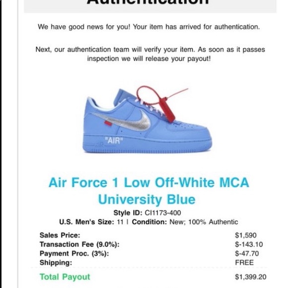 Nike Other - Powder blue off white